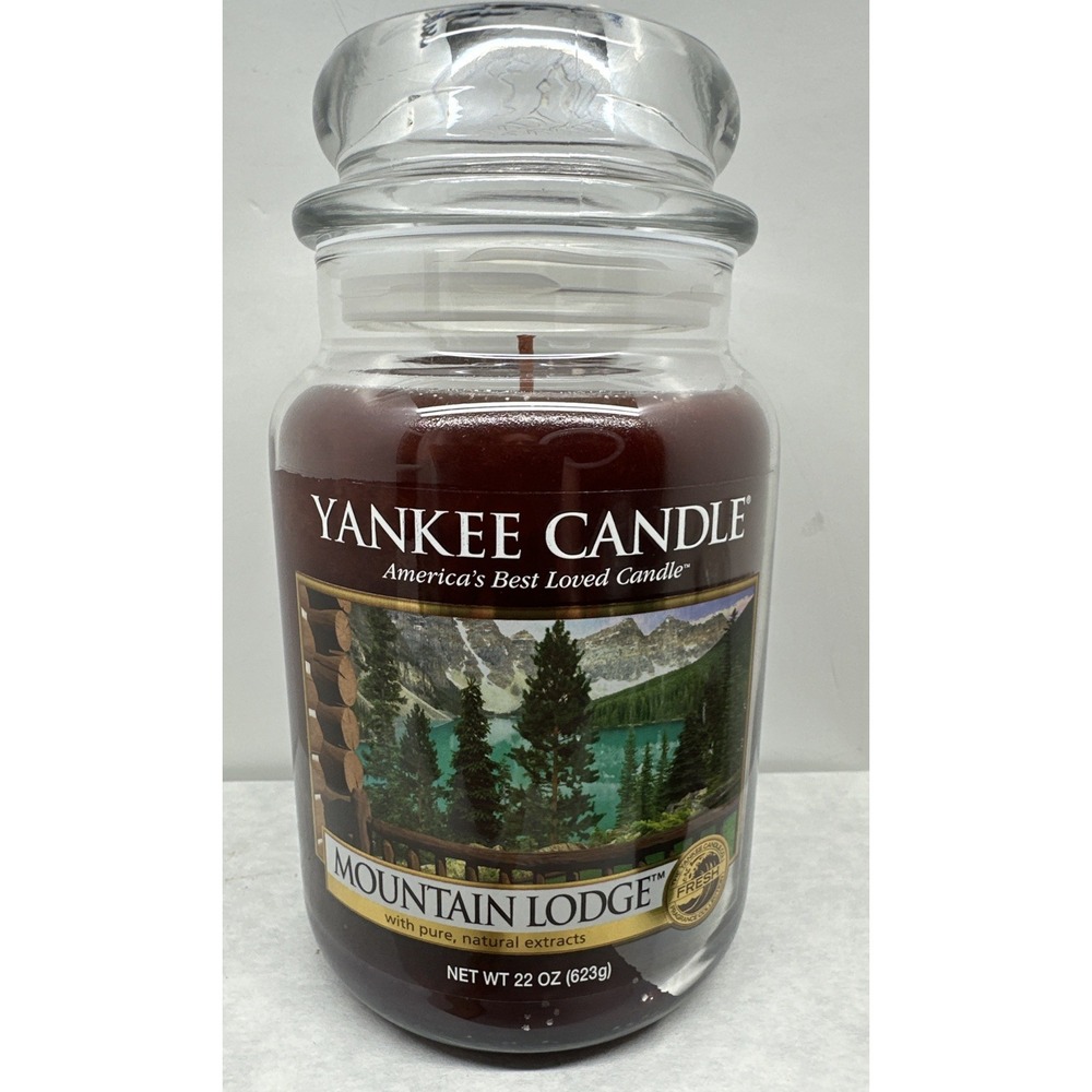 Yankee Candle MOUNTAIN LODGE Large 22oz Jar ClassicWhite Label